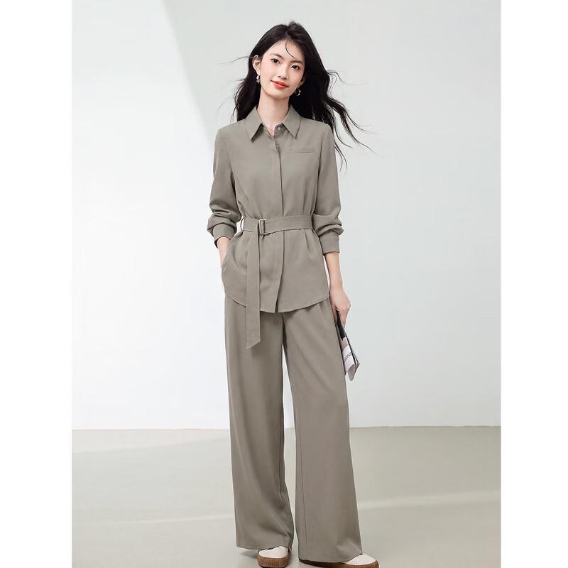 Women's Elegant Commuter Wide-Leg Pants Two-Piece Set