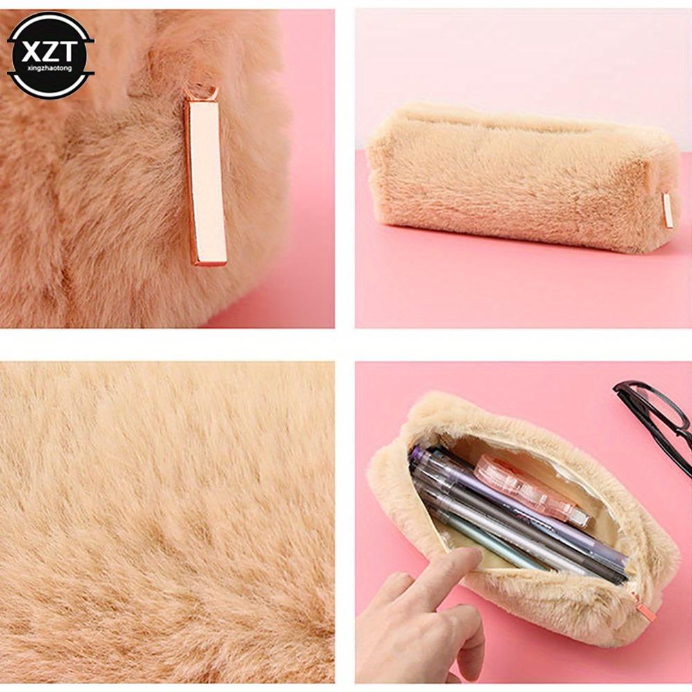 Kawaii Pencil Case Plush Pencil Bag Girl School Kit Stationery Large Capacity Pencil Case Pen Box Cosmetic Pouch Storage Bag