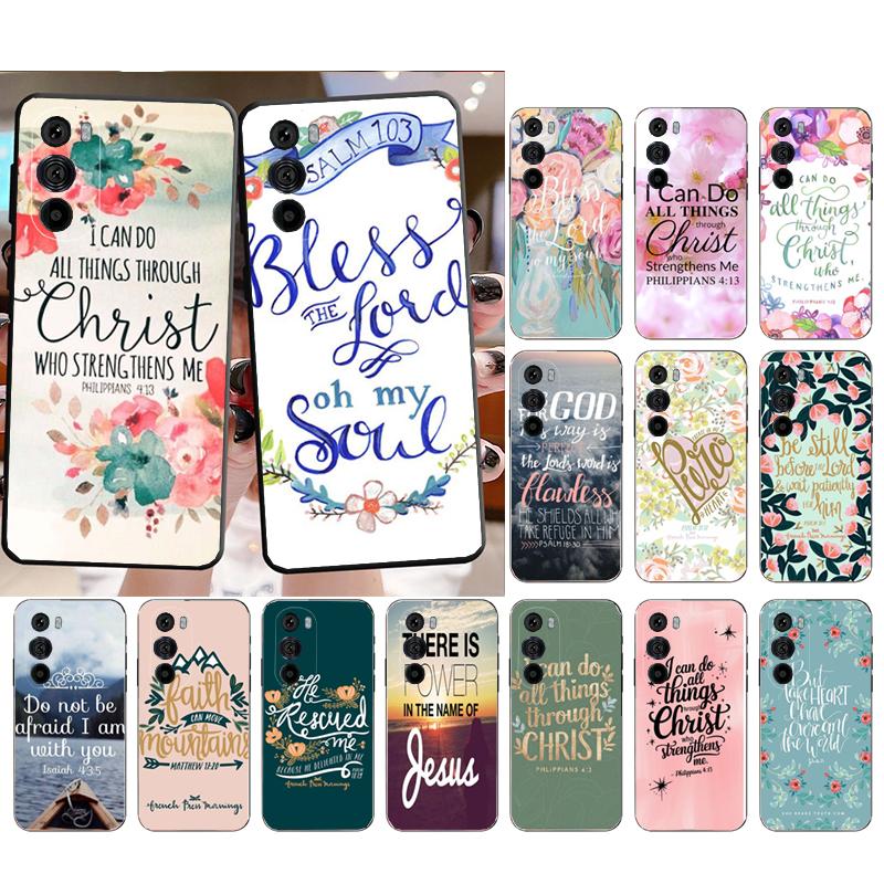 Bible verse Christ Jesus Funda Phone Case For Motorola Edge 50 40 Pro 60 50 40 30 Ultra Neo Fusion Moto G Play G Stylus G Power