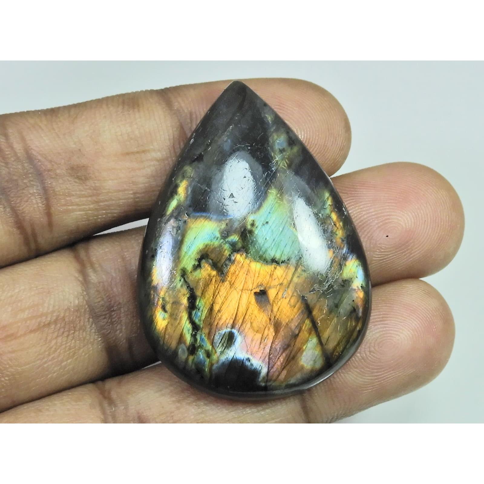 

32X44X07MM Natural Purple Labradorite Spectrolite Pear Loose Gemstone 87Cts. D-409