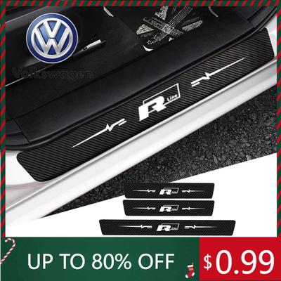 2026 Hot For VOLKSWAGEN VW Car Door Sill Protector Threshold Stickers for Volkswagen VW Rline R Line Badge Golf POLO Trunk Door