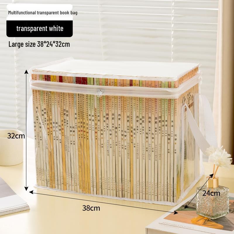 Transparente Aufbewahrungstasche für Schülerbücher - Staubdicht, Wasserdicht, Langlebiger Schreibtisch-Organizer für Kleidung und Sonstiges