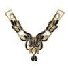 Water-soluble lace collar, three-dimensional applique, net bottom embroidery corsage DIY lace accessories, black gold, flower pattern