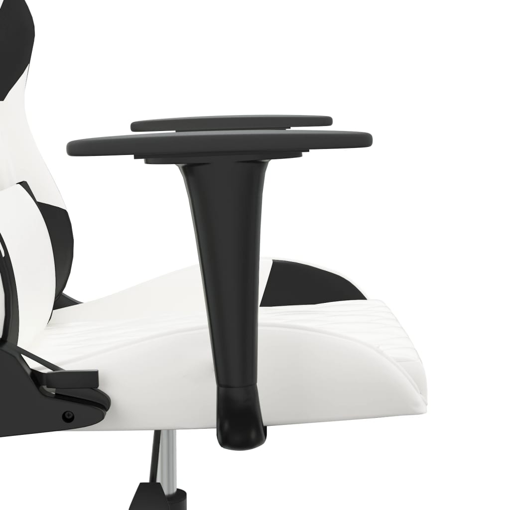 Gaming Chair in White and Black Artificial Leather