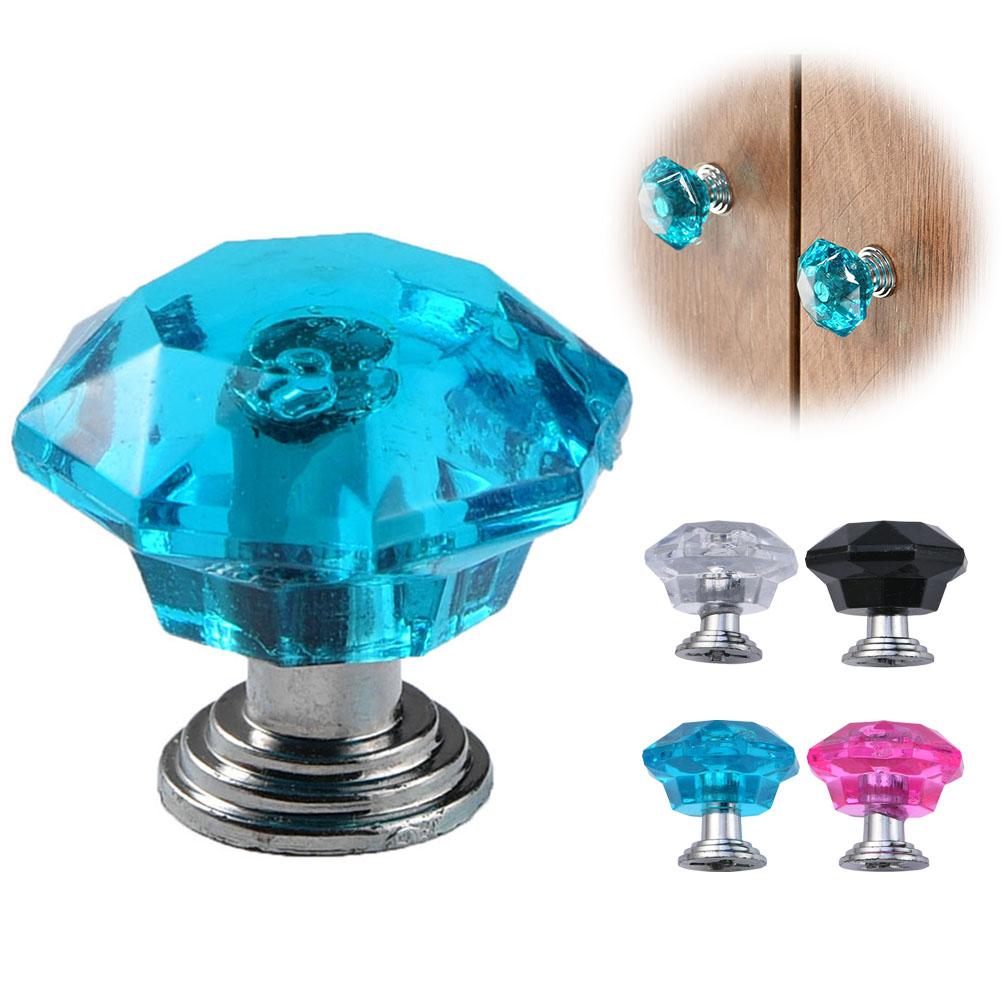 4PCS/LOT Acrylic Crystal Drawer Pulls - Diamond Handle for Cabinet Doors & Drawers | Plastic Decorative Knobs