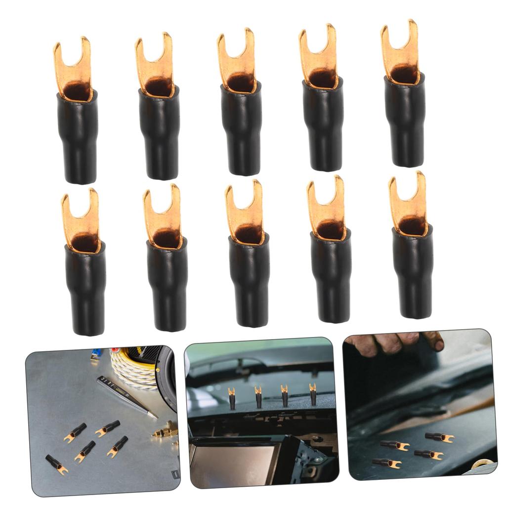 HAWILLOSCH 10-Pack Audio Connecting Terminal Spade Terminal Car Amplifier Wiring Connection