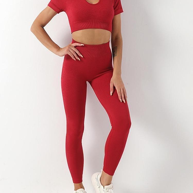 High Waist Women Yoga Pants Stretchy Seamless Leggings Gym Fitness Exercise Sports Clothes Solid