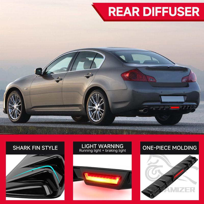Labbro Paraurti Posteriore Auto 34" Diffusore Posteriore Universale Stile Pinna di Squalo Diffusore Piatto Per Infiniti Ford Acura TL VW Golf Toyota Nissan