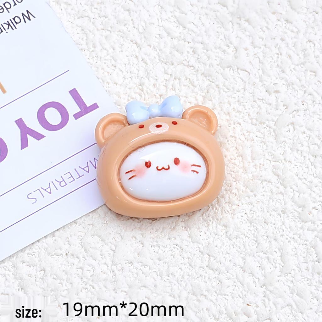 Glossy Cartoon Kitty Resin Shoe Buckle & Hair Clip DIY Accessory