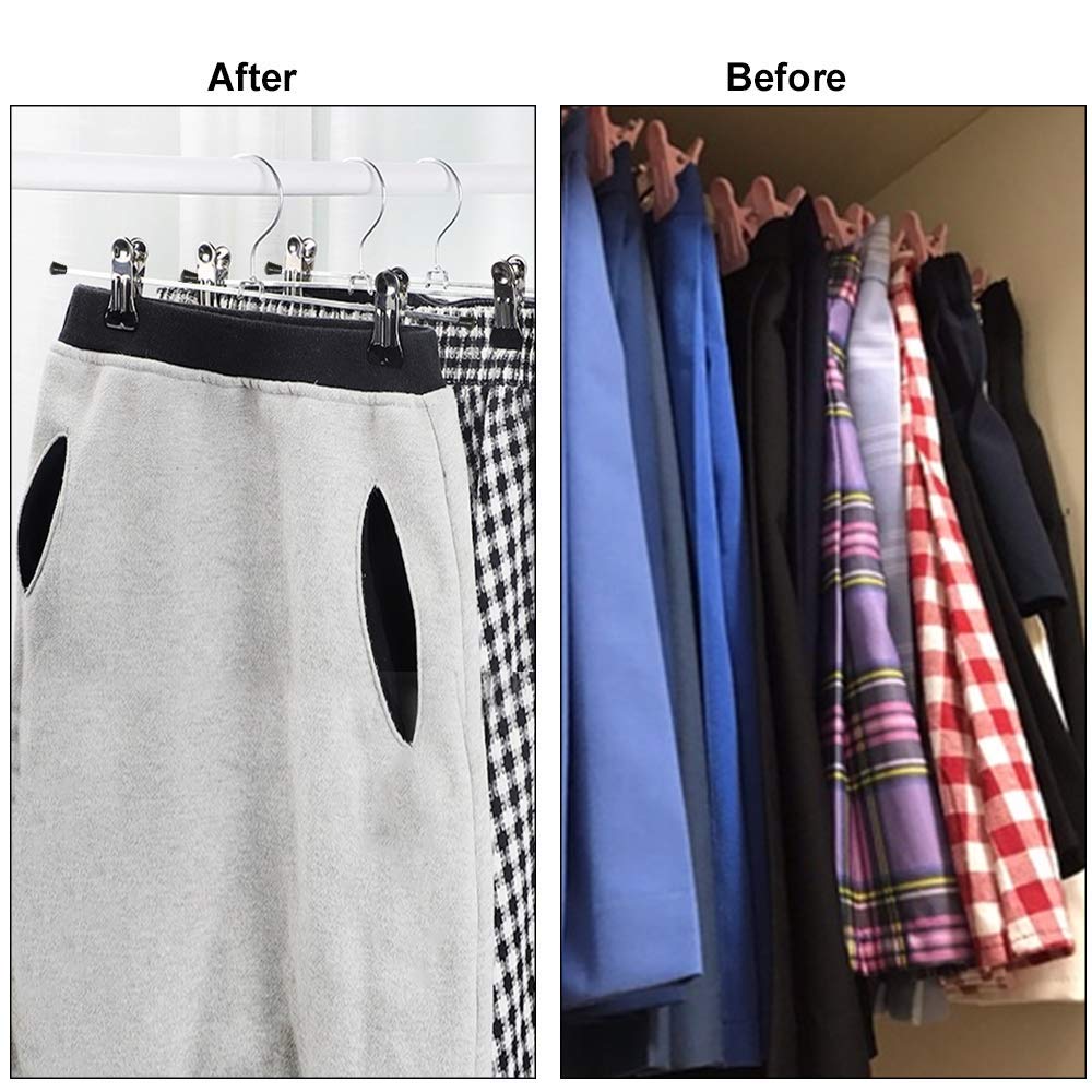 5~20pcs Metal Pants Racks Wind Proof Multi-purpose Skirt Racks for Clothes Drying Trousers Wardrobe Clip Anti-slip Black TMZ