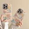 Diamond-Studded Butterfly Oil Painting Case for iPhone 13, 14, 15, 16, 17 Pro Max - Women's Style