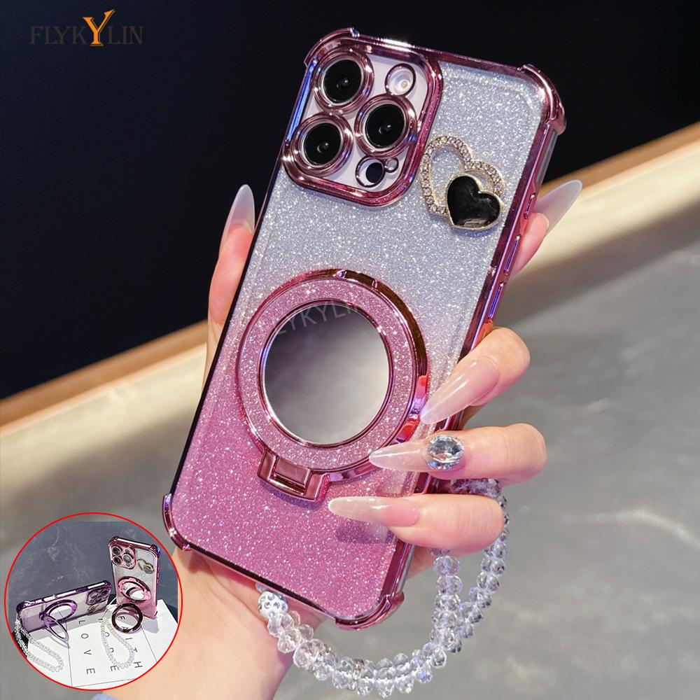 Nárazuvzdorný pokovený kryt na telefon pro Xiaomi Redmi Note 14 13 Pro Plus 5G 4G 11S 12 10S 9 Zrcadlový magnetický držák kryt