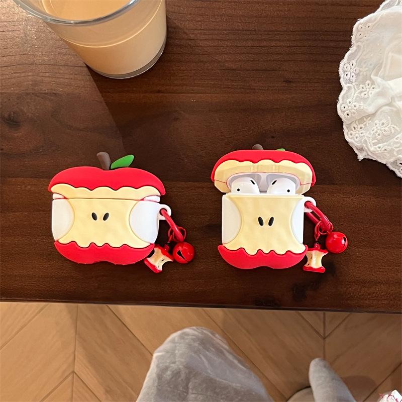 Stereoscopic Apple Core AirPods4 Suitable for Apple Bluetooth Wireless Headset Cover 1/2/3 Generation Pro2 Cute Silicone