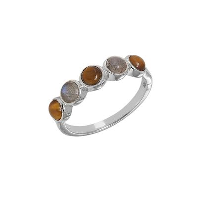 Tigerauge Labradorit Silberring, Handgefertigter Schmuck, Silberring, 925 Sterlingsilber Damenring, Ar8922