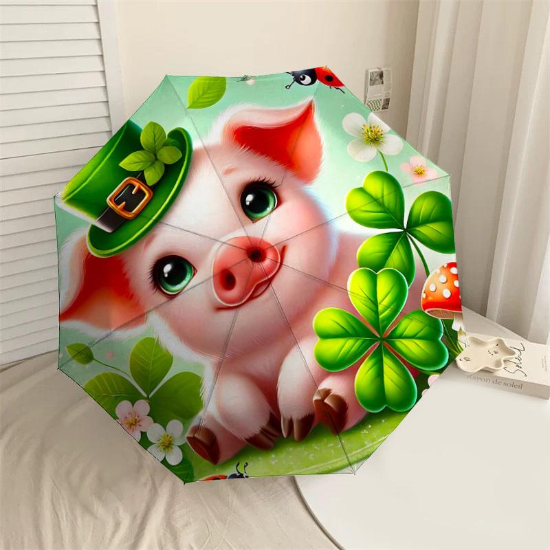 

1PC piggy ladybug Umbrella-8-Rib Reinforced, Automatic Open, Lightweight & Durable, Fashion Accessory for Outdoor-L0393