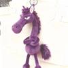 Adorable Creative Dark Horse Keychain Mascot Cute Simulation Horse Soft Chinese Style Zodiac Pony Figurine Room Decoration