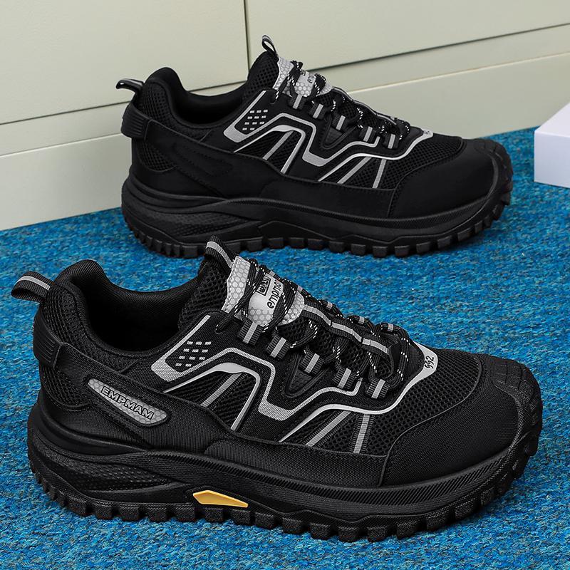 Men Lightweight Trail Running Shoes Autumn Non-Slip TPR Sole Breathable Hiking Sneakers Outdoor Trekking Walking Shoes 39-44