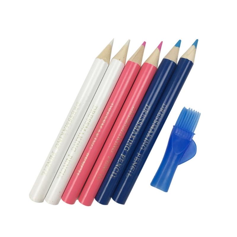 3 Pcs Fabric Marking Pencil with Brush Tailor Mark Pencil Sewing Chalk Pen Sewing Fabric Pencils