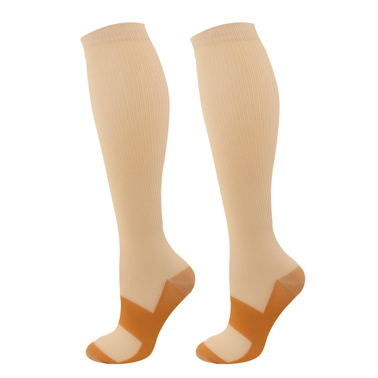 

Компрессионные спортивные гольфы до колена с ионами меди - однотонные для велоспорта на открытом воздухе и красивых ног. XXL