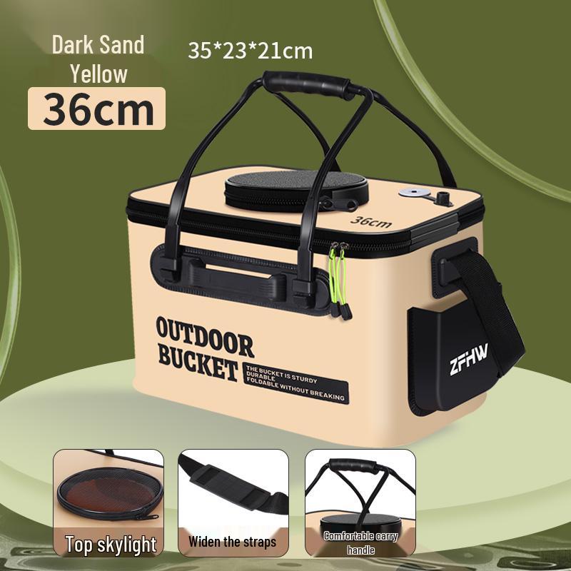 Foldable Live Fish Bucket - Portable Fishing Bag/Box for Wild Fishing