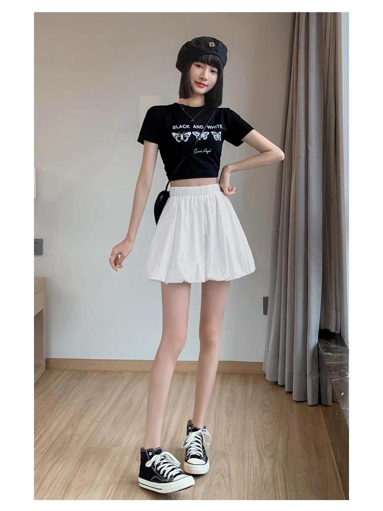 Women's 2024 Autumn Wide-Leg Elastic Waist Bloomers - Slim, Loose, Pumpkin Casual Shorts