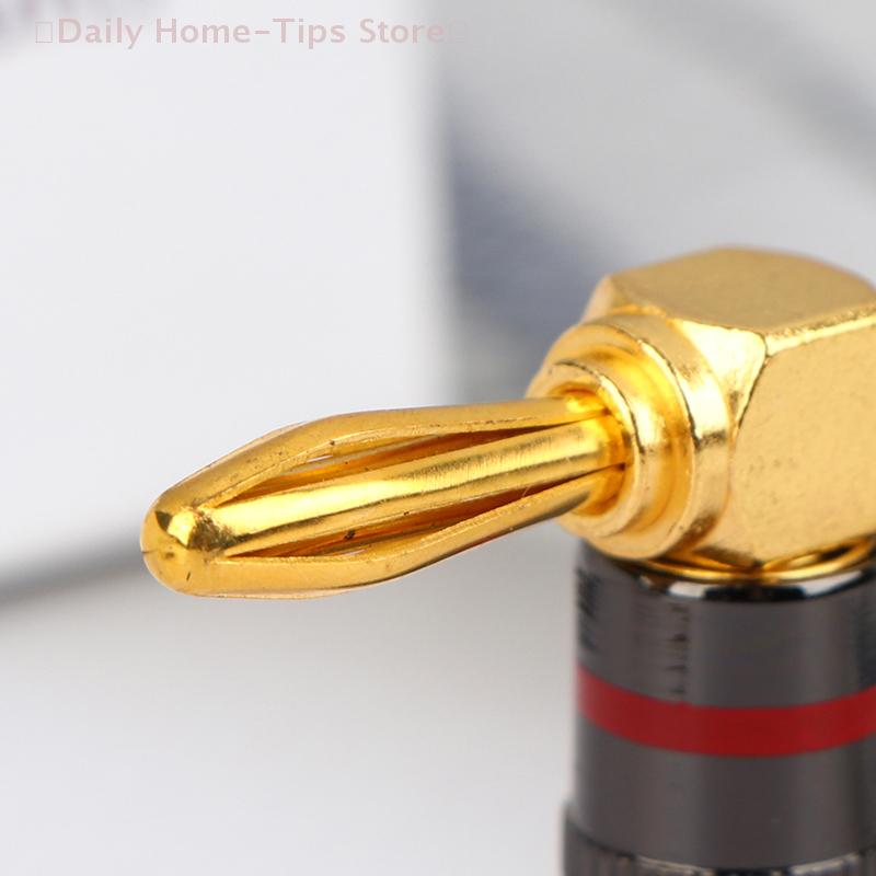 1Pc 2025 New New Metal BANANA PLUGS 24K Gold-plated 4MM Banana Connector with Screw Lock For Audio Jack Speaker Plugs White&Red
