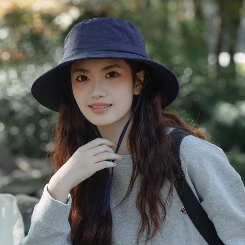 Women Summer Quick-dry Fishermen Hat Casual Outdoor Wide Brim Waterproof Sunshade Bucket Cap Solid Hiking Fishing Sunscreen Hats