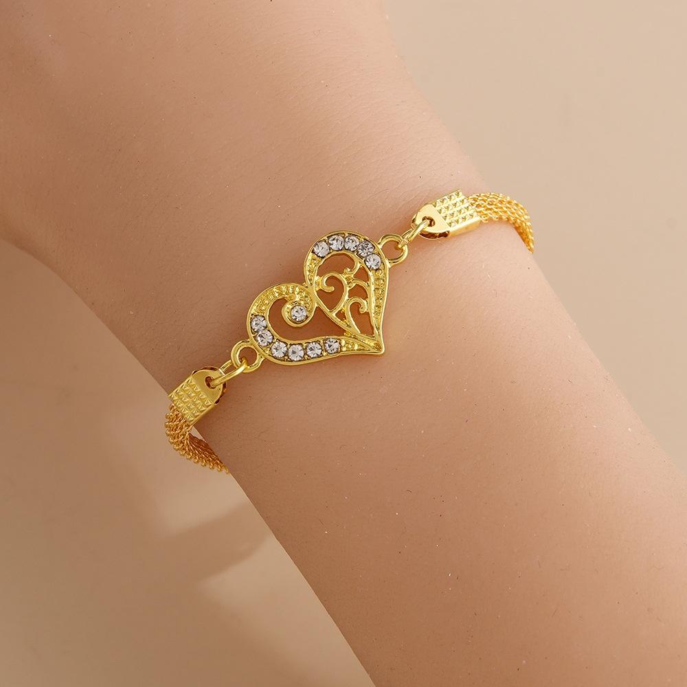 1Pcs Love Heart Couple Bracelets for Women Men Silver Color Double Layer Matching Chain Bracelet Lover Jewelry Gift