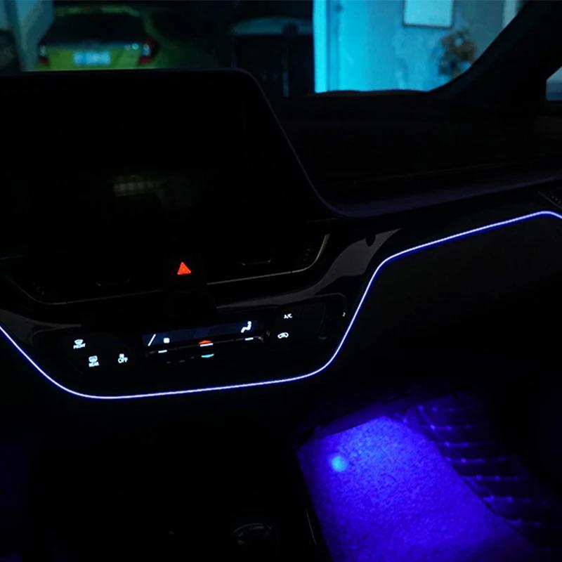 Car Interior LED Dashboard Central Frame Trim Atmosphere Light EL Wiring Neon Strip Ambient Lamp for Toyota CHR C-HR 2017-2021