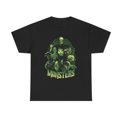 Monsters Halloween Graphic T Shirt Unisex Heavy Cotton Tee GIFT NEW