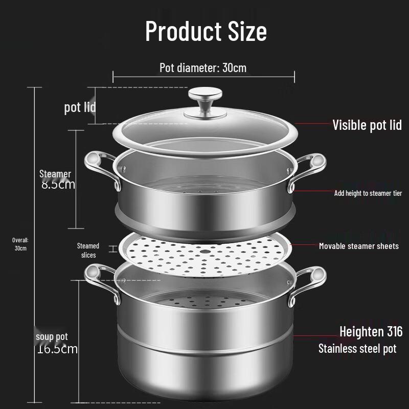 Sule 316 Stainless Steel Large Capacity Steamer Pot