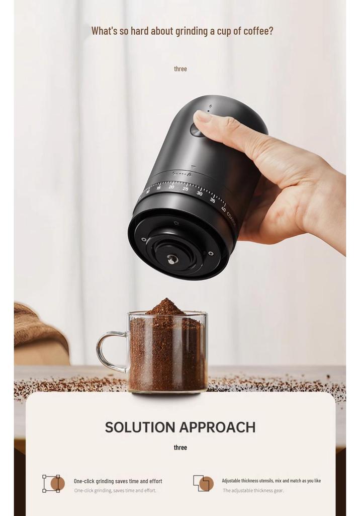 Portable USB-Charged Electric Coffee Grinder
