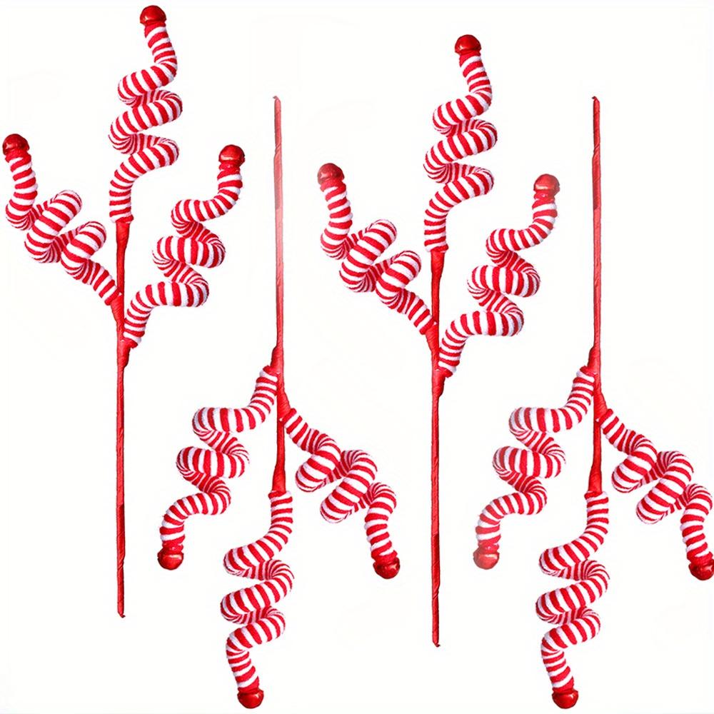 1/2/4 pcs Christmas Tree Candy Canes - Festive Wool Candy Roll Decoration for Christmas, New Year and Winter Holidays