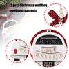 2 Piece Set Wooden Mr And Mrs Wedding Keepsakes Ornament With Red Ribbon For Christmas Tree Decors