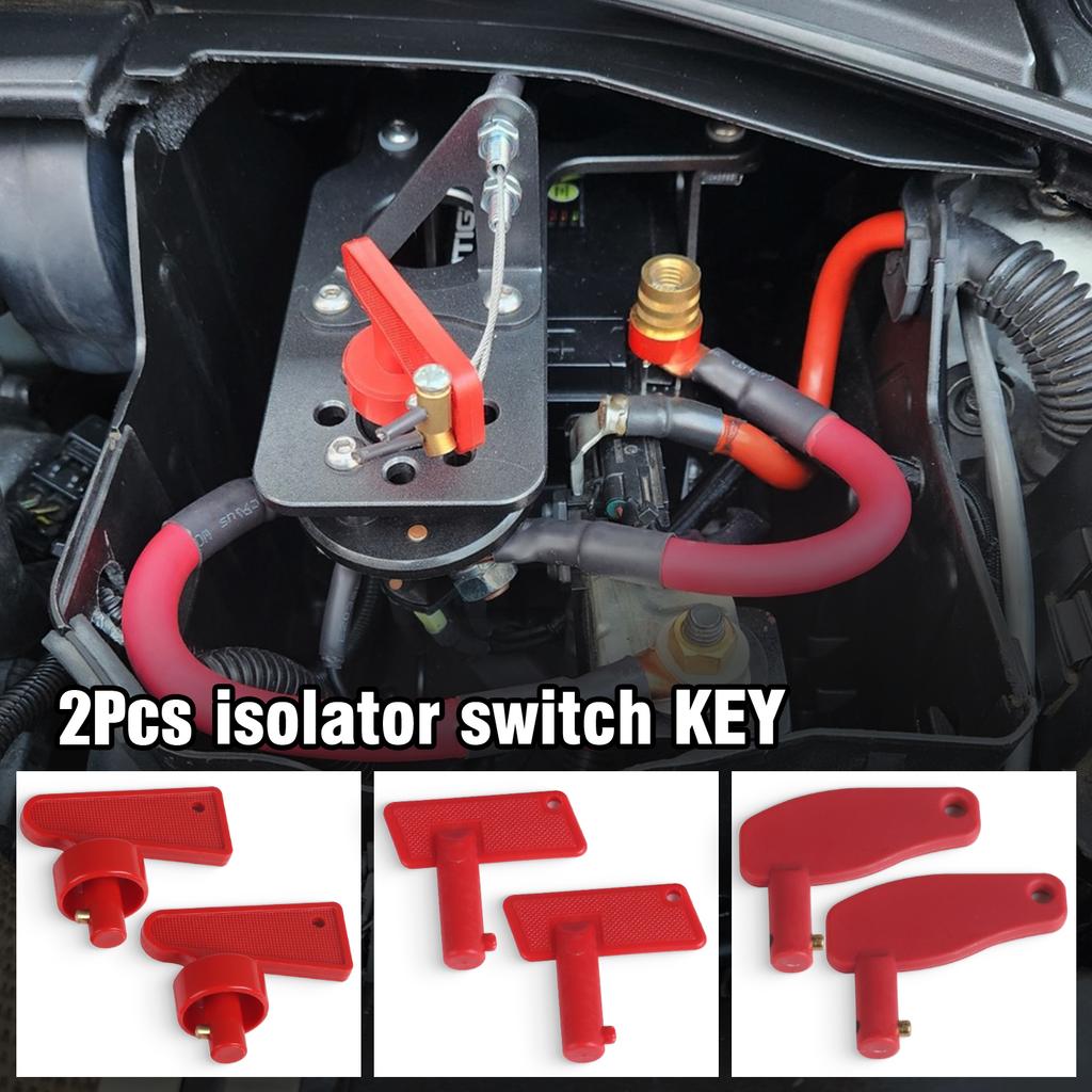 2PCS Car Red Plastic Spare Keys Mini Battery Cut Off Kill Isolator Switch Spare Keys For Van Auto Marine Boat Truck RV Kit Parts