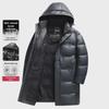 2024 Men's Winter White Duck Down Hooded Jacket - Thickened, Mid-Length, Casual Business Wear
