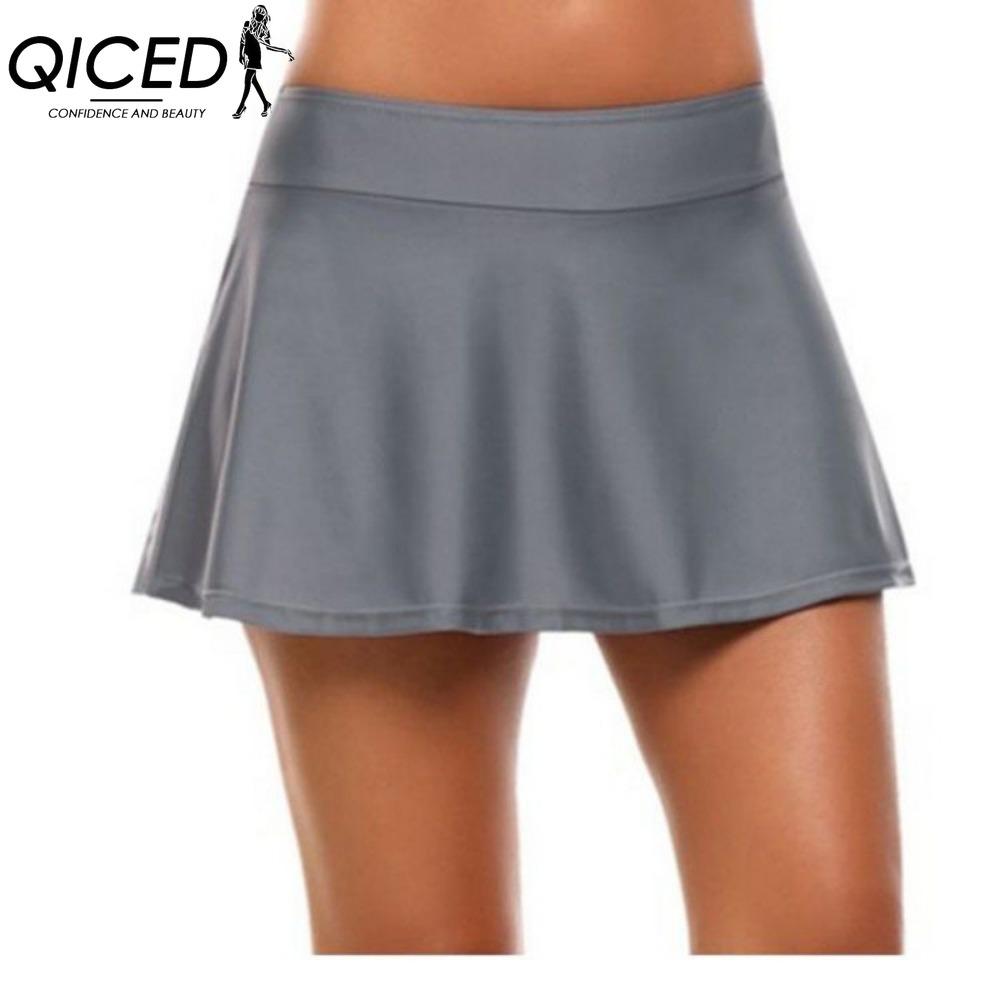 QICED Fustă de vară de primăvară pentru femei, modă casual, culoare solidă, cu imprimeu