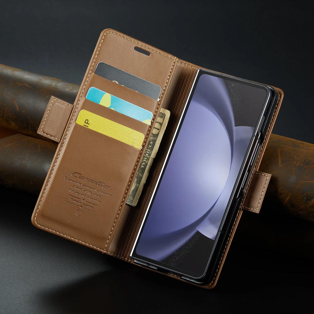 Business Wallet Cards Solt Leather Case for Samsung Galaxy Z FOLD 6 5 5G Fold5 ZFOLD5 Full Protection Bag Book Cover Flip Fundas