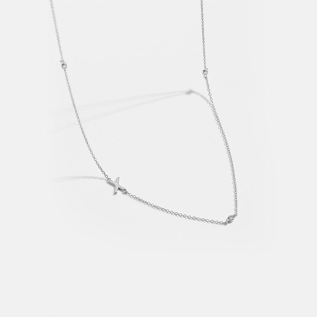 S925 Sterling Silver Initial Necklace for Women - Elegant Polished Clavicle Chain, Fashionable Jewelry, In Stock