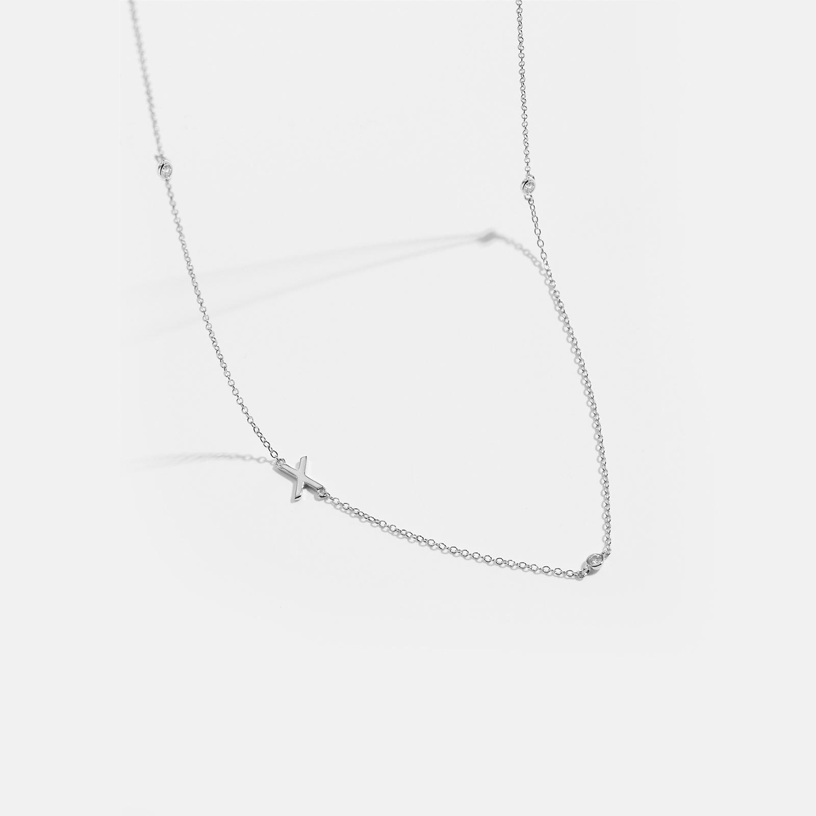 

S925 Sterling Silver Initial Necklace for Women - Elegant Polished Clavicle Chain, Fashionable Jewelry, In Stock S925 Silver