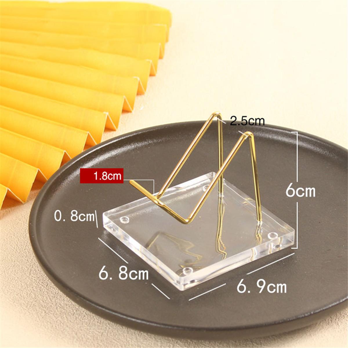 

2025+ 4 Pcs Acrylic Display Stand with Gold Metal Arms Display Pedestal with Acrylic Base Decorative Gold Easel Stand Mineral China Mainland