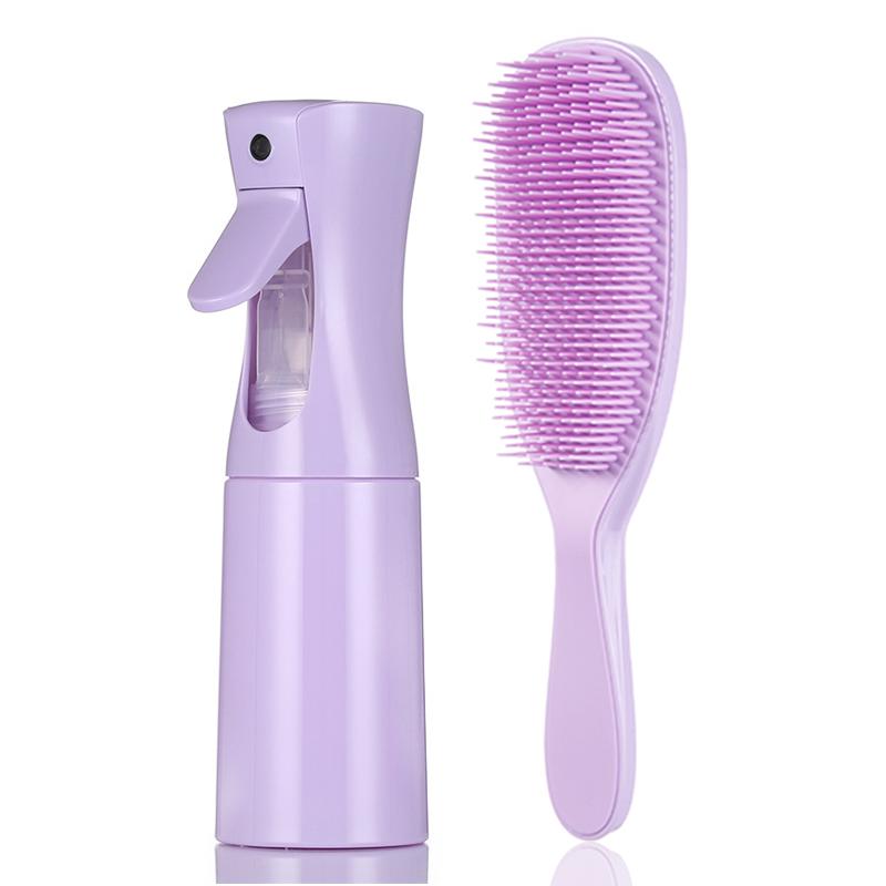 1/2pcs Detangling Comb with Water Spray Bottle Scalp Massage Hairbrush Not Knotted Anti-frizz Comb Hair Styling Kit Salon
