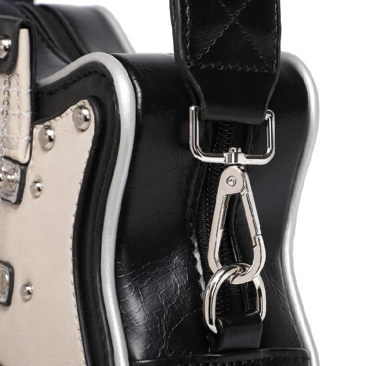 PU Leather Crossbody Bag in Guitar Shape Student Shoulder Bags Adjustable Strap for School Rehearsals and Performances