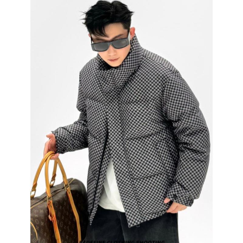 

Winter ruffian handsome stand-up collar down jacket men s 2025 new Korean version of the trendy fashion casual warm jacket men s cotton jacket 4XL синий