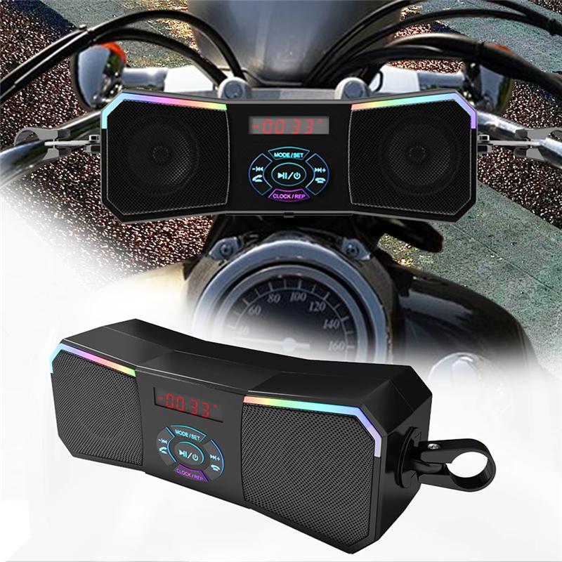 

Rugged Off-Road Motorcycle Handlebar-Mounted 12V Stereo System, Wireless Speakers With USB And AUX-In Functions чёрный