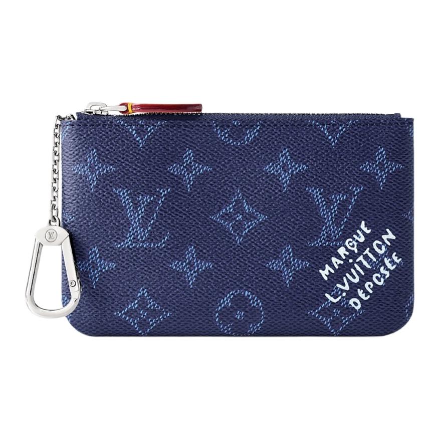 

Louis Vuitton Key Pouch S Ocean Blue Monogram Canvas Women Pouches M27112 Basic Set (Bag+Dust Bag)