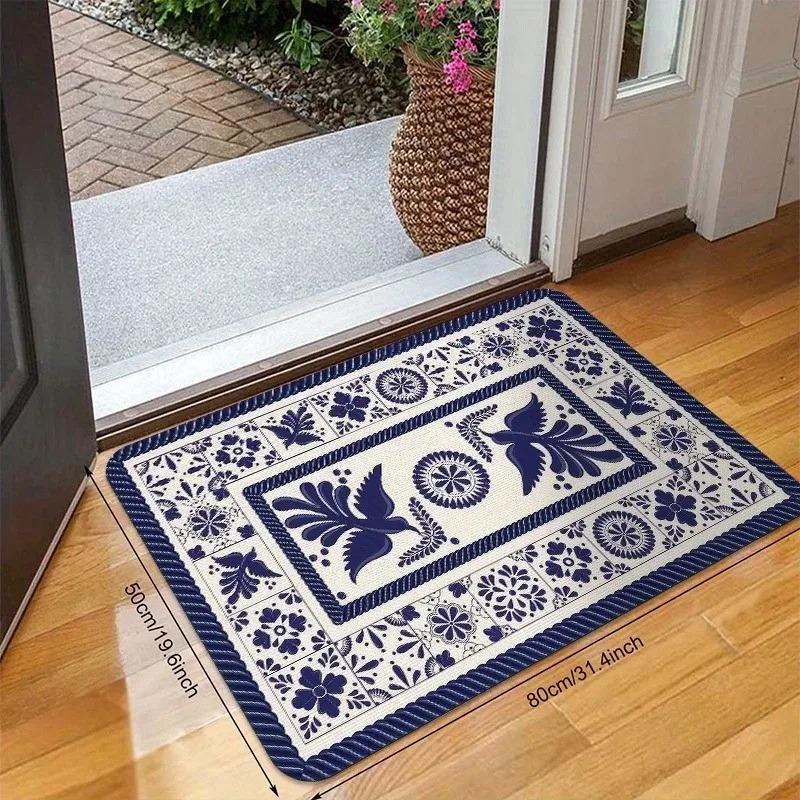 1 Stück Blumenmuster Küchenteppiche Rutschfeste Fußmatten Pop-Design Badezimmerteppich Badematte Teppich für Zuhause Spüle Wäsche Dekor