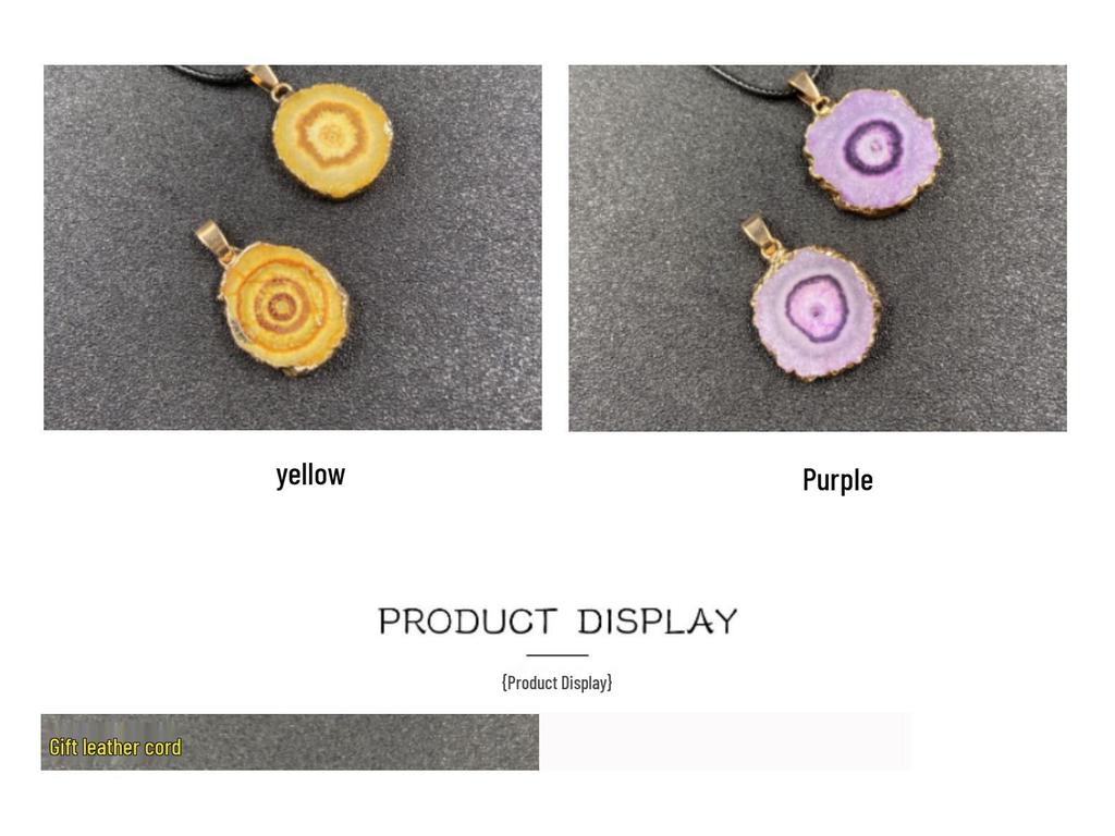 Seven-Color Crystal Sunflower Pendant Necklace with Gold Edging