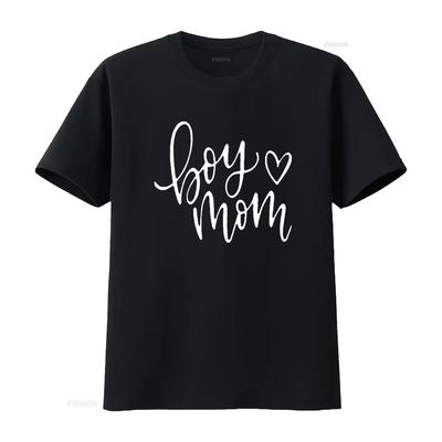 Boy Mom T Shirt for Women Cute Mama Funny Casual  Tops Vintage Washed Designer Clothes Homme Fashion Unisex Soft Versatile