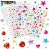 WTEMPO DIY Handicrafts Stickers Sparkling Cute Star & Heart Shaped Stickers Festive Party Decor Stickers On Mobile Phone Cases or Photo Frames
